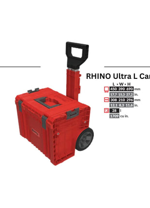 Toolbrothers RHINO L Cart Basic ULTRA - Mallette à outils mobile empilable 450 x 390 x 690 mm 42 l IP54 double poignée télescopique amovible