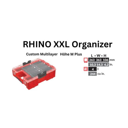 Toolbrothers RHINO XXL Organisateur ULTRA Hauteur M Plus Personnalisé Multicouche 364 x 264 x 106 mm 4 l empilable IP66