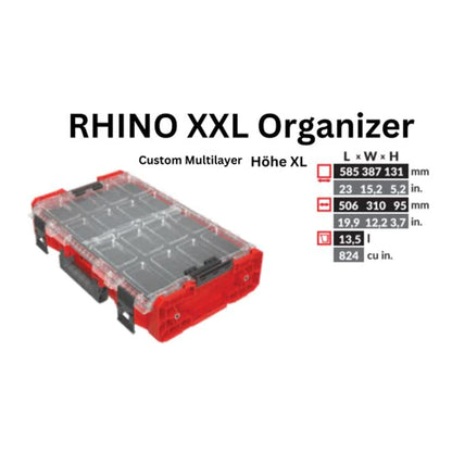 Toolbrothers RHINO XXL Organisateur ULTRA Hauteur XL Personnalisé Multicouche 582 x 387 x 131 mm 13,5 l empilable IP66