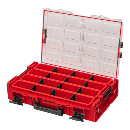 Toolbrothers RHINO XXL Organiseur ULTRA hauteur XL boîtes+ Empilable sur mesure 582 x 387 x 131 mm 13,5 l IP66 avec 4 compartiments et 12 séparateurs