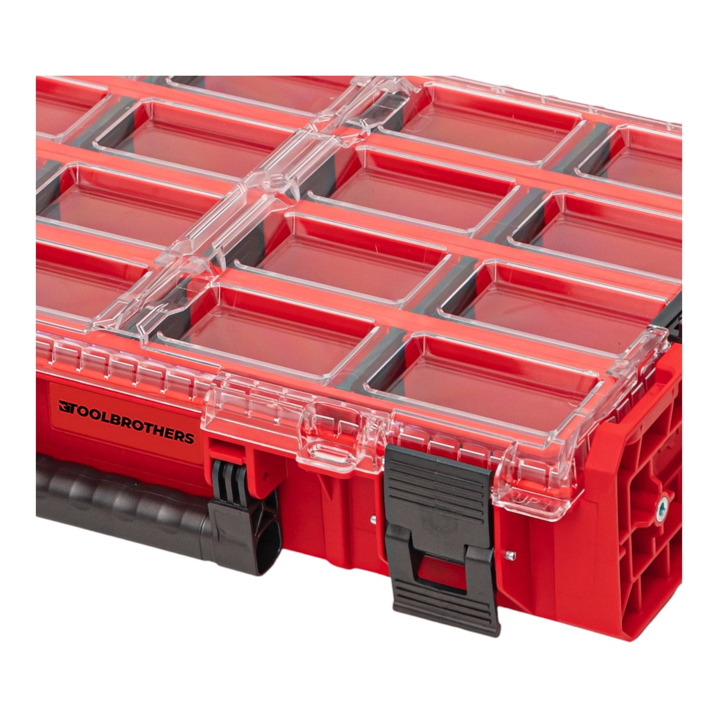 Toolbrothers RHINO XXL Organizer ULTRA Höhe XL Boxen+ Custom stapelbar 582 x 387 x 131 mm 13,5 l IP66 mit 4 Inlays und 12 Trennwänden