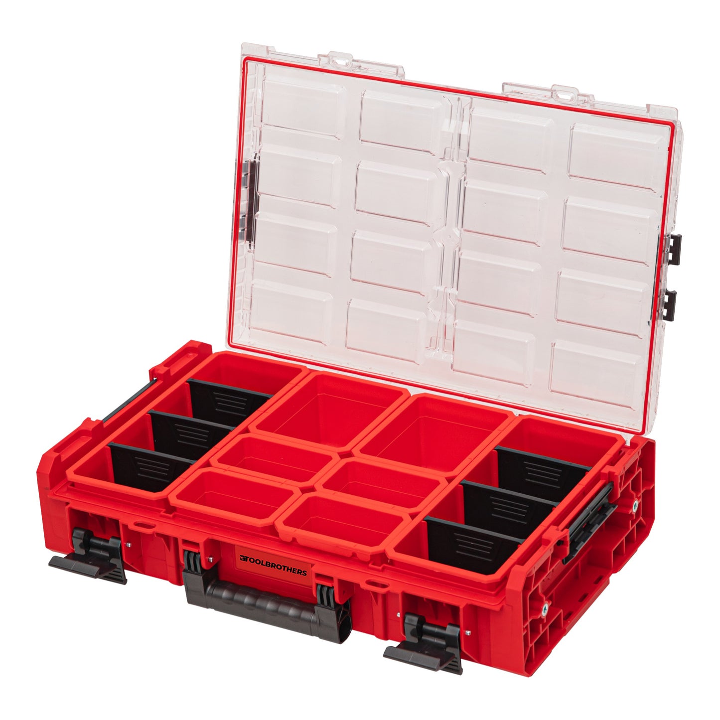 Toolbrothers RHINO XXL Organizer ULTRA Höhe XL Boxen Custom 582 x 387 x 131 mm 13,5 l IP66 mit 8 Inlays und 6 Trennwände