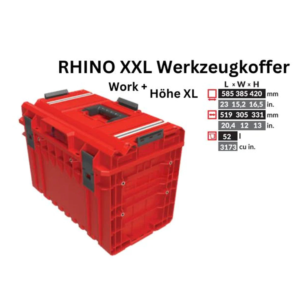 Mallette à outils Toolbrothers RHINO XXL ULTRA Work+ hauteur XL Organisateur modulaire sur mesure 585 x 385 x 420 mm 52 l empilable IP66