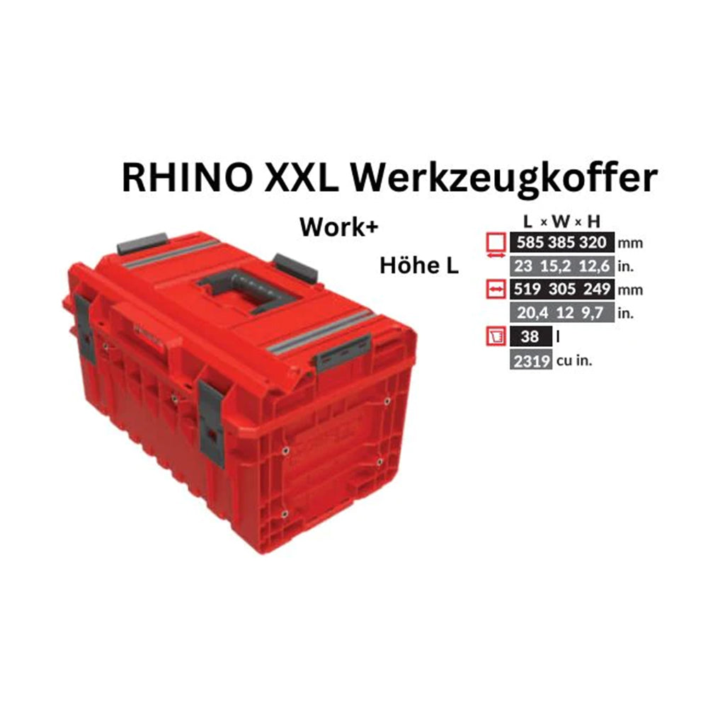 Mallette à outils Toolbrothers RHINO XXL ULTRA Work+ hauteur L Organisateur modulaire sur mesure 585 x 385 x 320 mm 38 l empilable IP66