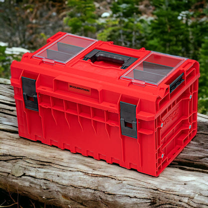 Toolbrothers RHINO XXL Werkzeugkoffer ULTRA Comfort+ Höhe L Custom modularer Organizer 585 x 385 x 320 mm 38 l stapelbar IP66