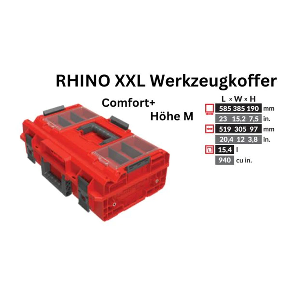 Mallette à outils Toolbrothers RHINO XXL ULTRA Confort+ hauteur M Organisateur modulaire sur mesure 585 x 385 x 190 mm 15,4 l empilable IP66