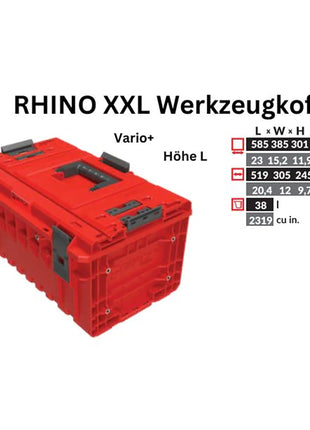 Mallette à outils Toolbrothers RHINO XXL ULTRA Vario+ hauteur L Organisateur modulaire sur mesure 585 x 385 x 320 mm 38 l empilable IP66