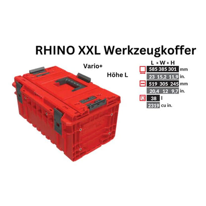 Mallette à outils Toolbrothers RHINO XXL ULTRA Vario+ hauteur L Organisateur modulaire sur mesure 585 x 385 x 320 mm 38 l empilable IP66