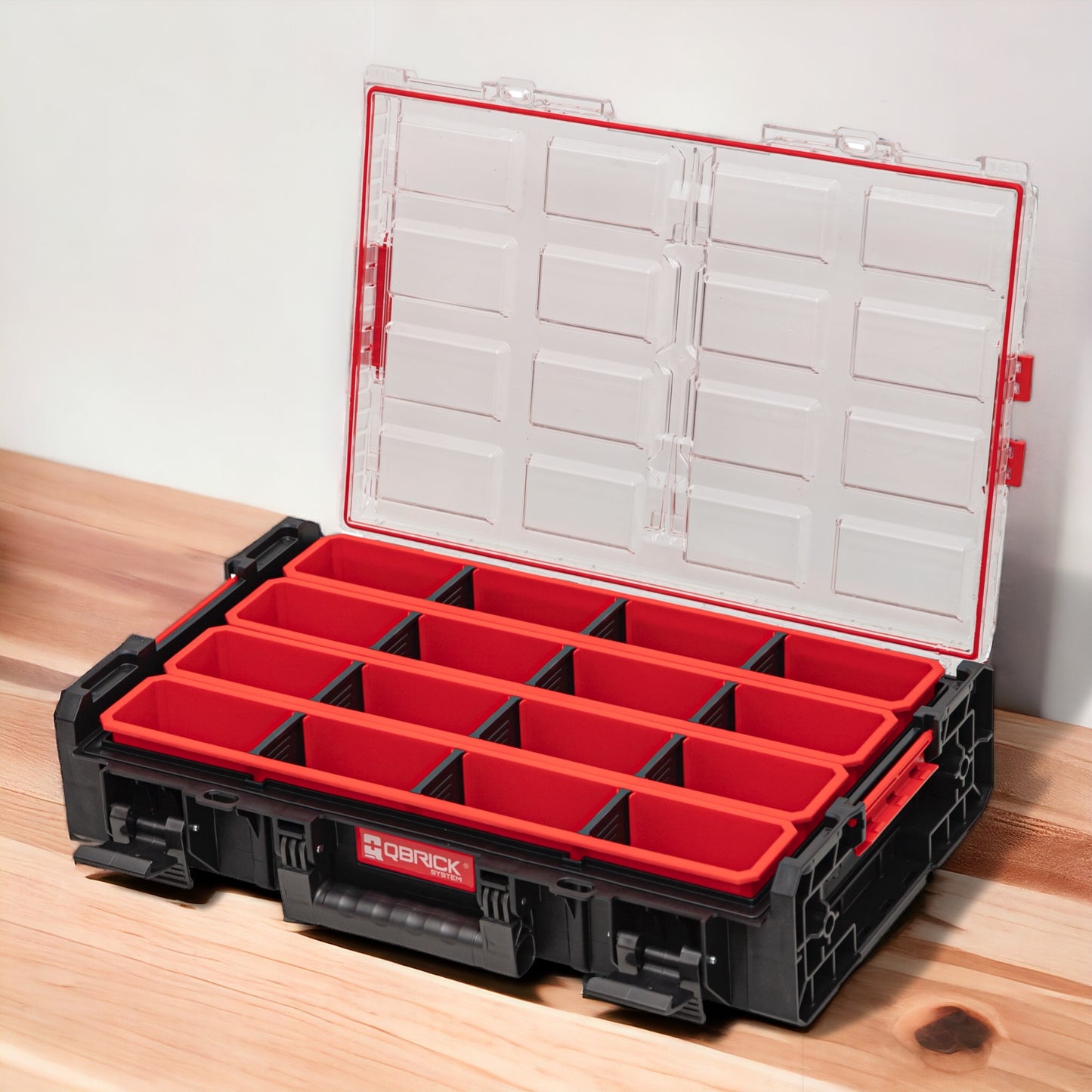 Toolbrothers RHINO XXL Organiseur ECO hauteur XL boîtes+ 582 x 387 x 131 mm 13,5 l IP66 avec 4 compartiments et 12 séparateurs