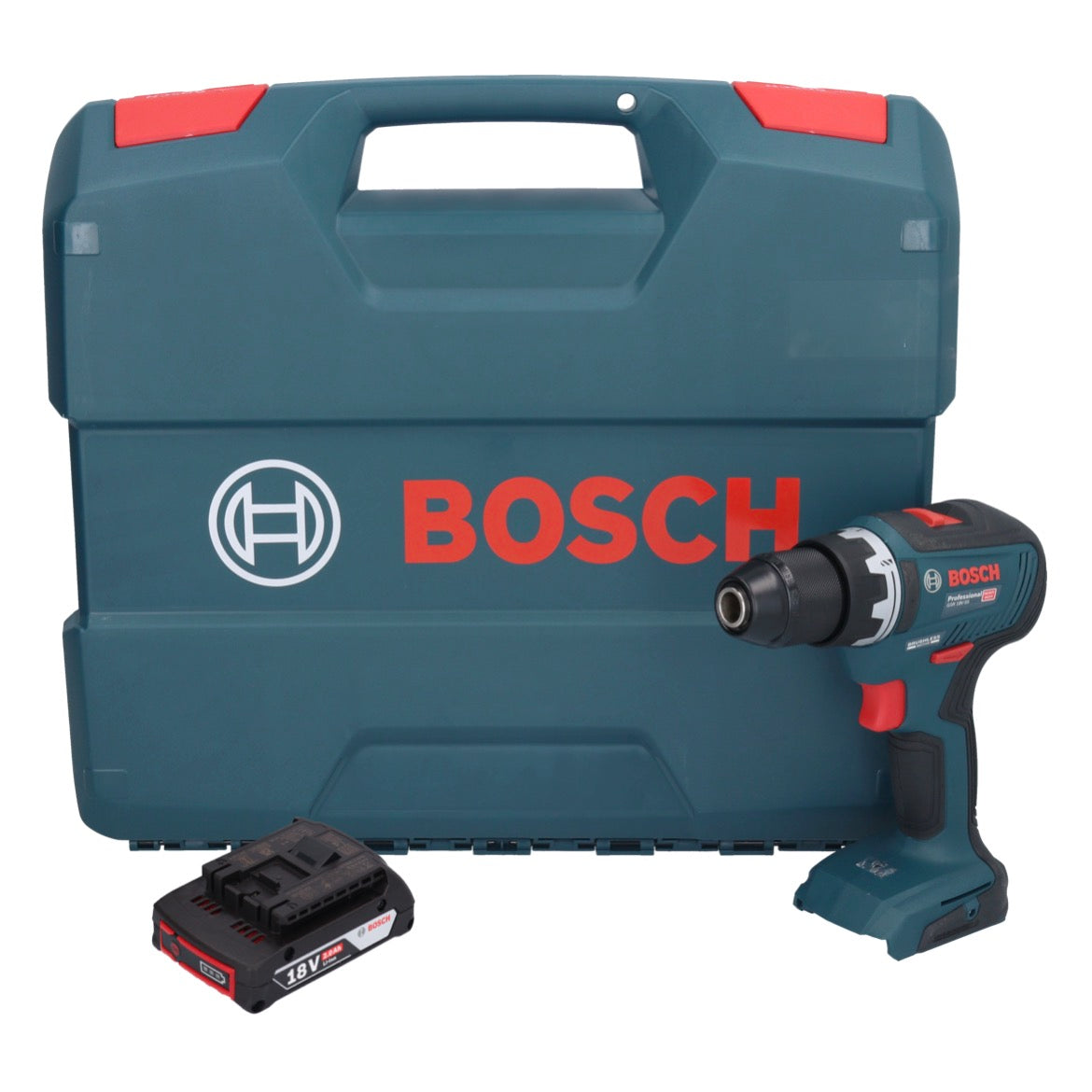 Bosch GSR 18V-55 Professional Perceuse-visseuse sans fil 18 V 55 Nm sans balais + 1x batterie 2,0 Ah + L-Case - sans chargeur