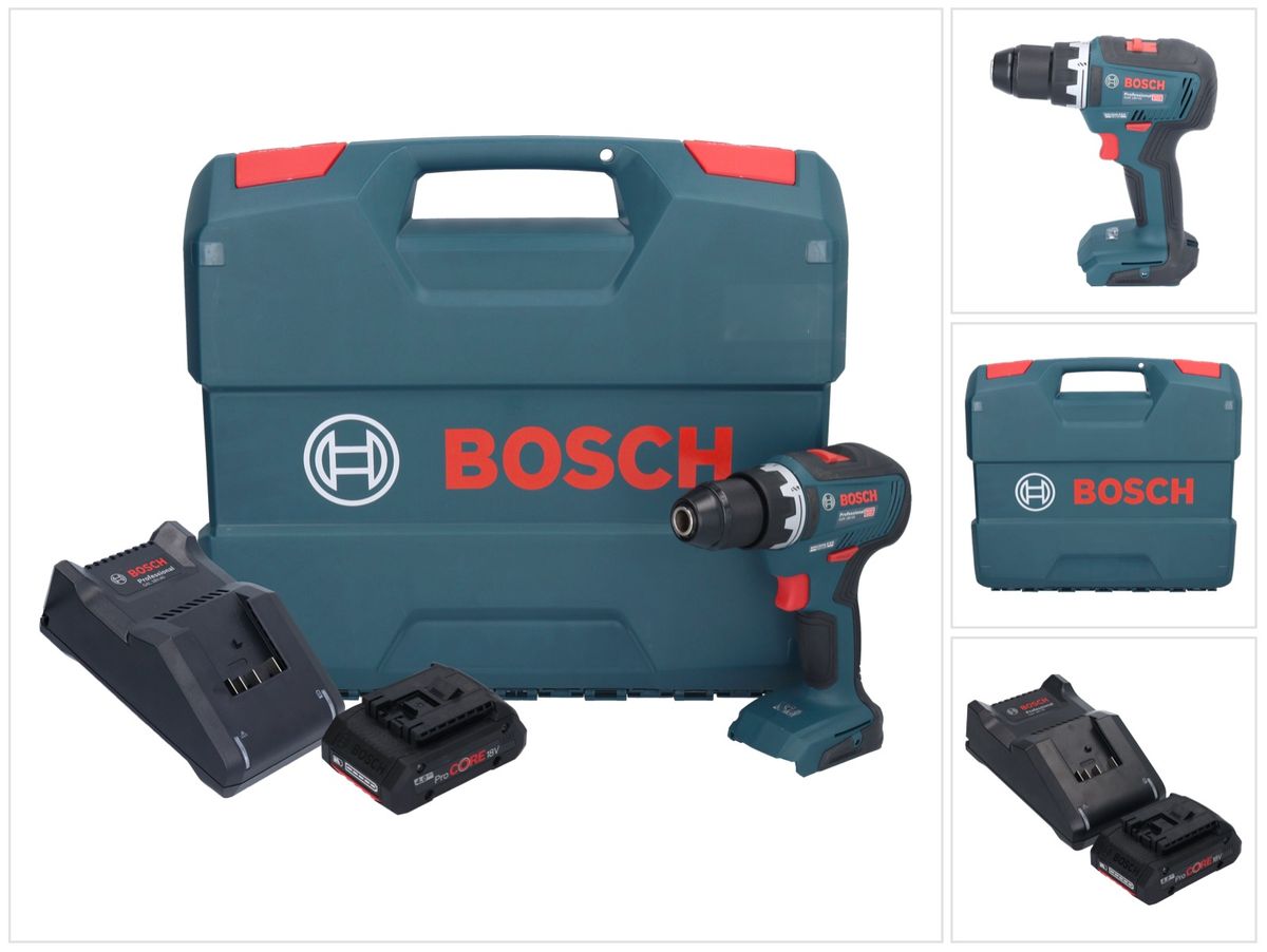 Bosch GSR 18V-55 Professional Akku Bohrschrauber 18 V 55 Nm Brushless + 1x ProCORE Akku 4,0 Ah + Ladegerät + L-Case