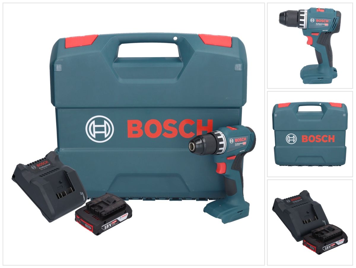 Bosch GSR 18V-45 Professional perceuse-visseuse sans fil 18 V 45 Nm sans balais + 1x batterie 2,0 Ah + chargeur + mallette en L