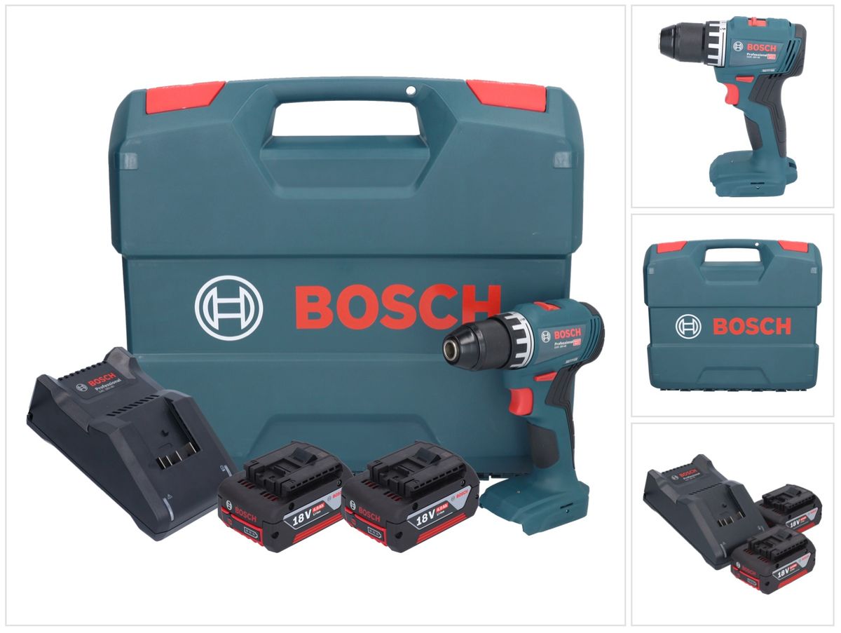 Bosch GSR 18V-45 Professional Akku Bohrschrauber 18 V 45 Nm Brushless + 2x Akku 4,0 Ah + Ladegerät + L-Case