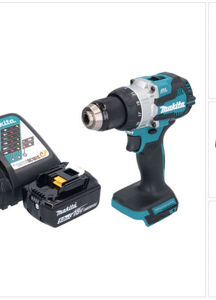 Makita DHP 489 RT1 perceuse à percussion sans fil 18 V 73 Nm sans balai + 1x batterie 5,0 Ah + chargeur