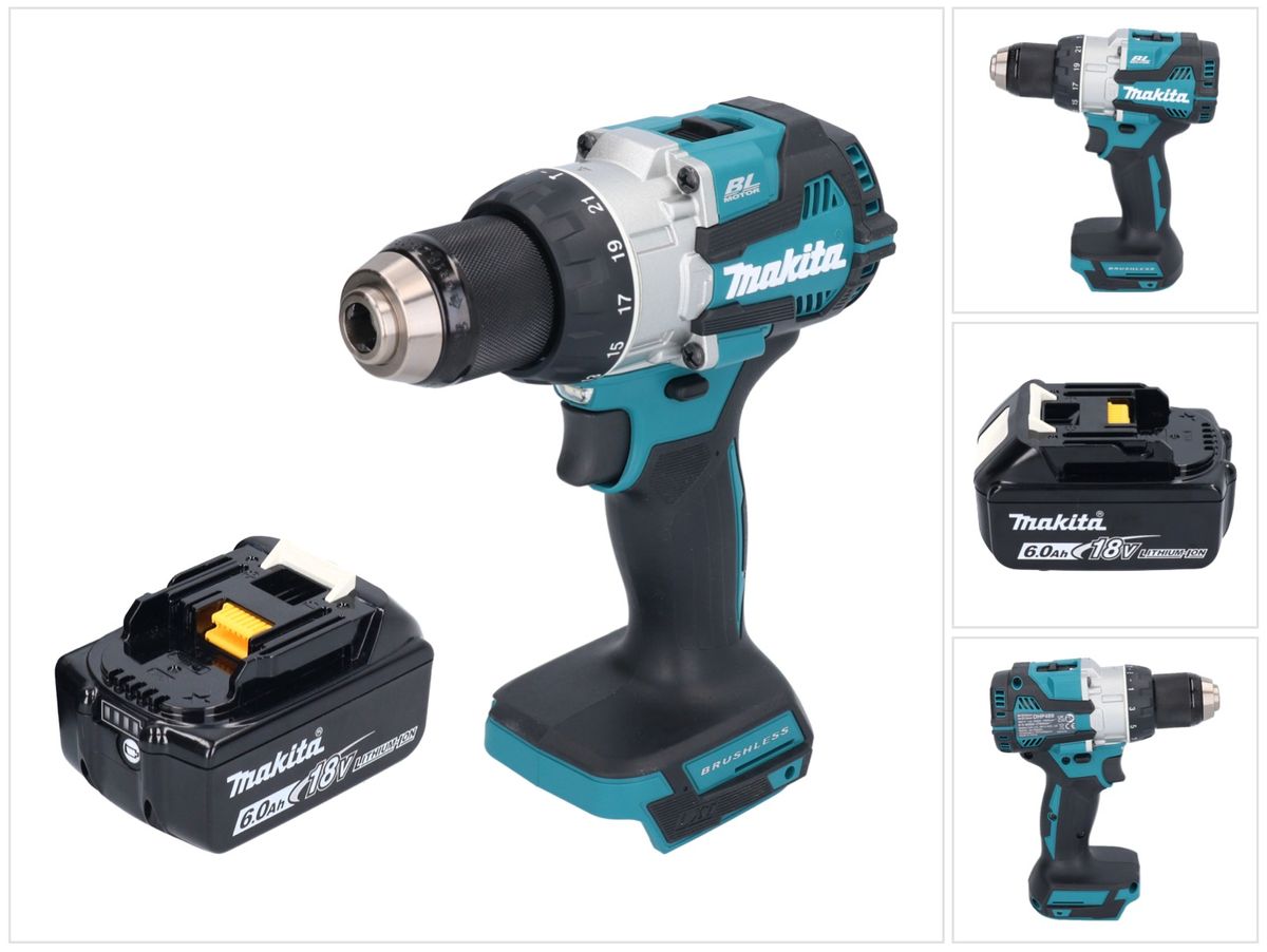 Makita DHP 489 G1 Akku Schlagbohrschrauber 18 V 73 Nm Brushless + 1x Akku 6,0 Ah - ohne Ladegerät