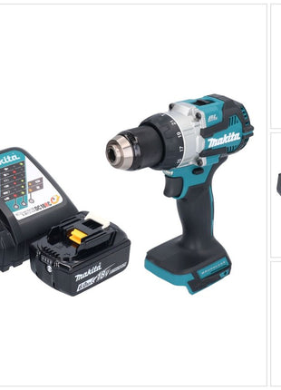 Makita DHP 489 RG1 taladro percutor inalámbrico 18 V 73 Nm sin escobillas + 1x batería 6,0 Ah + cargador