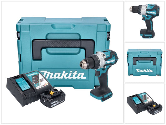 Makita DHP 489 RT1J perceuse à percussion sans fil 18 V 73 Nm sans balai + 1x batterie 5,0 Ah + chargeur + Makpac