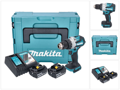 Makita DHP 489 RGJ perceuse à percussion sans fil 18 V 73 Nm sans balai + 2x batteries 6,0 Ah + chargeur + Makpac