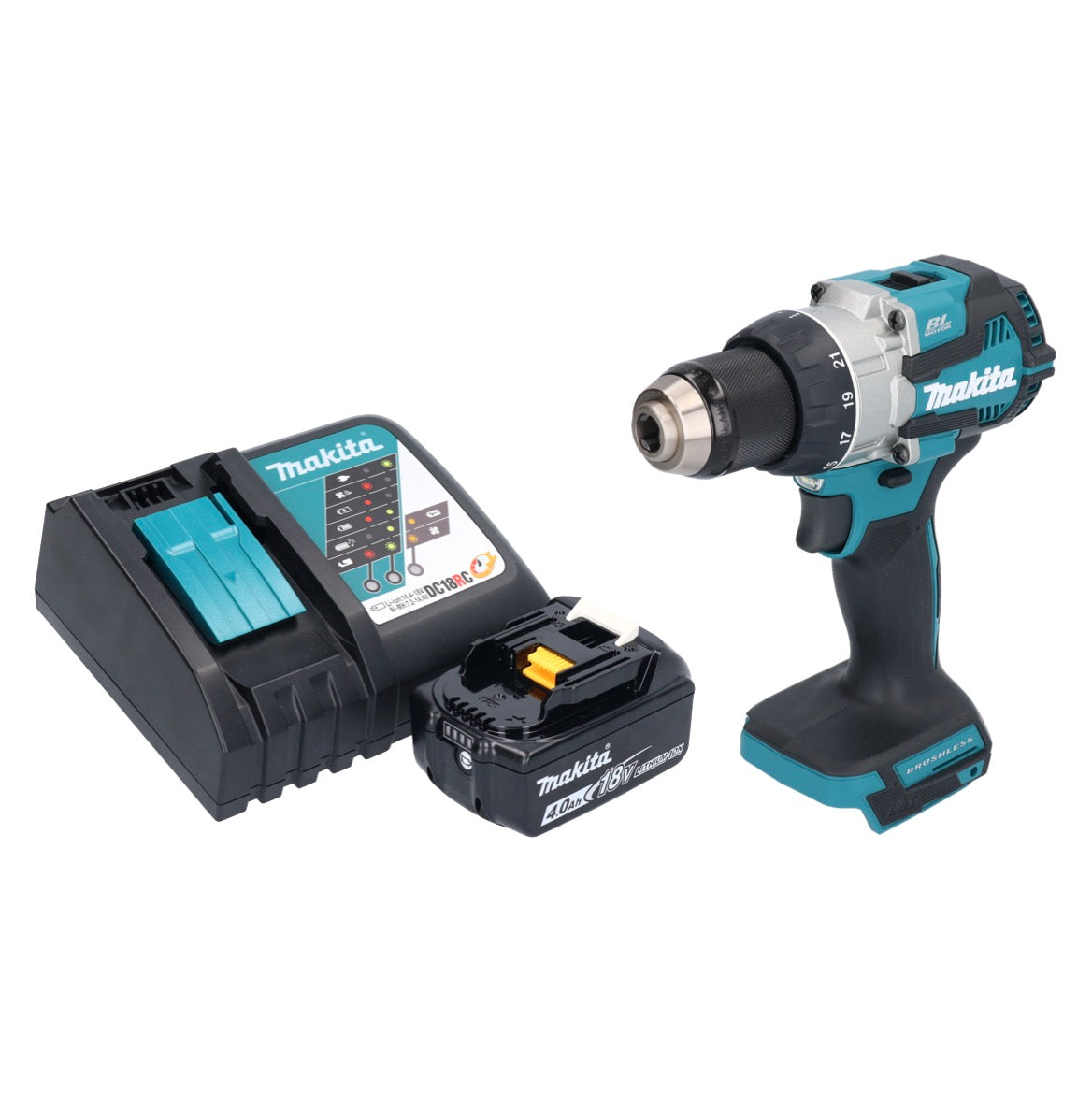 Makita DDF 489 RM1 Akku Bohrschrauber 18 V 73 Nm Brushless + 1x Akku 4,0 Ah + Ladegerät