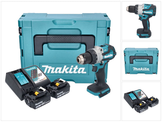 Makita DDF 489 RMJ Akku Bohrschrauber 18 V 73 Nm Brushless + 2x Akku 4,0 Ah + Ladegerät + Makpac