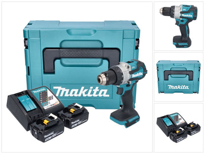 Makita DDF 489 RTJ perceuse-visseuse sans fil 18 V 73 Nm sans balais + 2x batteries 5,0 Ah + chargeur + Makpac