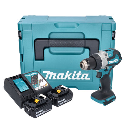 Makita DDF 489 RTJ Akku Bohrschrauber 18 V 73 Nm Brushless + 2x Akku 5,0 Ah + Ladegerät + Makpac