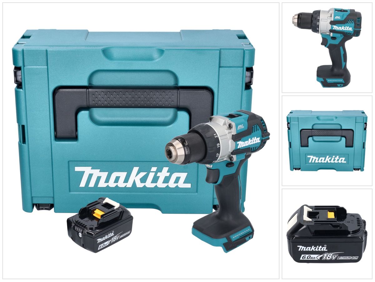 Makita DDF 489 G1J perceuse-visseuse sans fil 18 V 73 Nm sans balais + 1x batterie 6,0 Ah + Makpac - sans chargeur