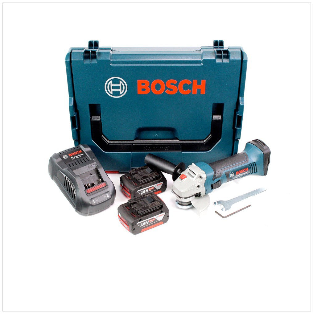 Bosch GWS 18 V-Li Professional 115 mm Akku Winkelschleifer in L-Boxx mit Einlage + Ladegerät GAL 1880 + 2 x GBA 6Ah Akku - Toolbrothers