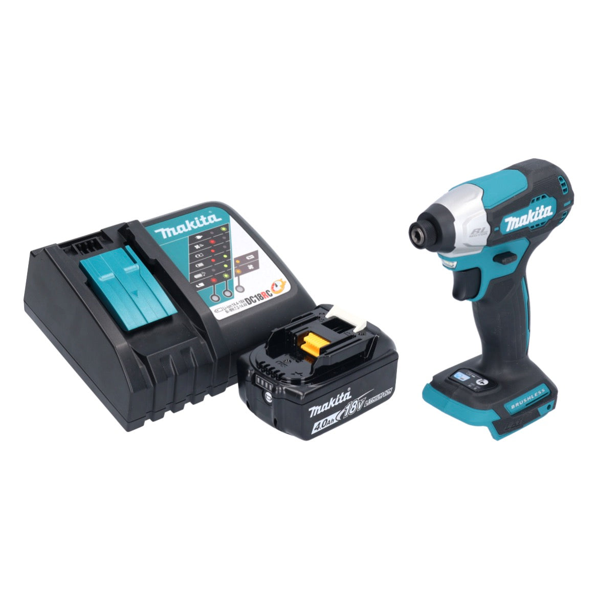 Makita DTD 157 RM1 Akku Schlagschrauber 18 V 140 Nm 1/4" Brushless + 1x Akku 4,0 Ah + Ladegerät