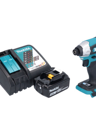 Makita DTD 157 RT1 Atornillador de impacto inalámbrico 18 V 140 Nm 1/4" sin escobillas + 1x batería 5,0 Ah + cargador