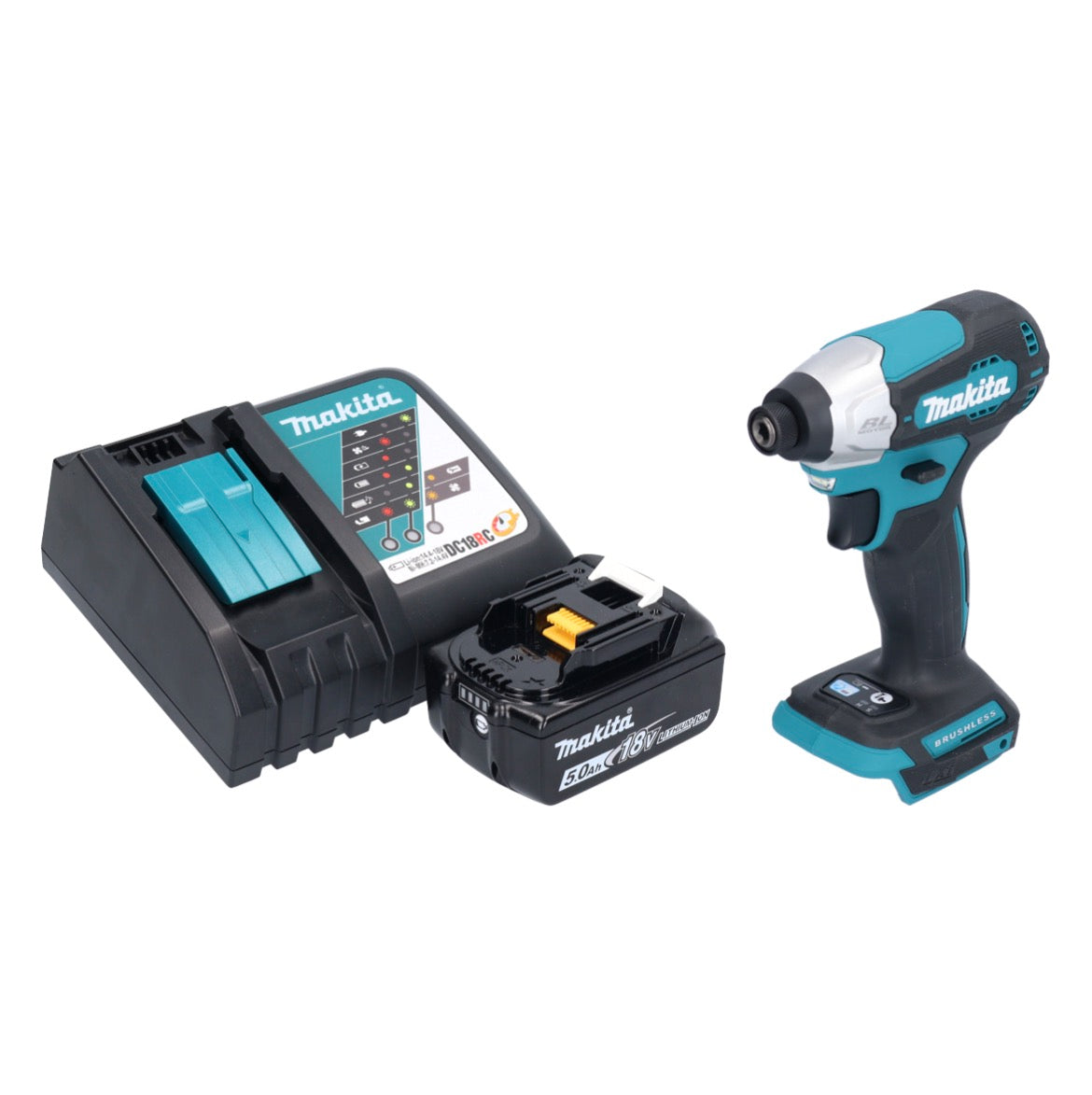 Makita DTD 157 RT1 Akku Schlagschrauber 18 V 140 Nm 1/4" Brushless + 1x Akku 5,0 Ah + Ladegerät