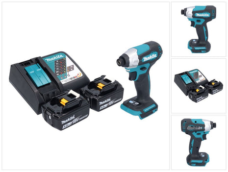 Makita DTD 157 RT Clé à chocs sans fil 18 V 140 Nm 1/4" sans balai + 2x batteries 5,0 Ah + chargeur