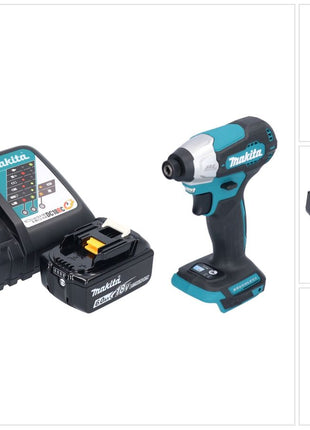 Makita DTD 157 RG1 Llave de impacto a batería 18 V 140 Nm 1/4" sin escobillas + 1x batería 6,0 Ah + cargador