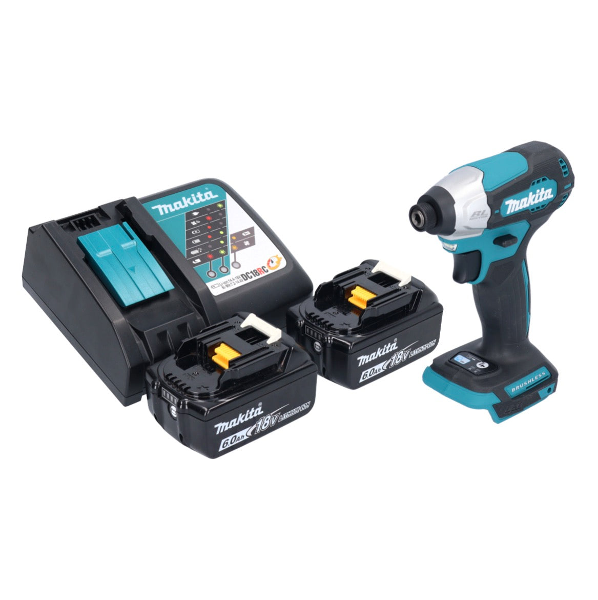 Makita DTD 157 RG Akku Schlagschrauber 18 V 140 Nm 1/4" Brushless + 2x Akku 6,0 Ah + Ladegerät