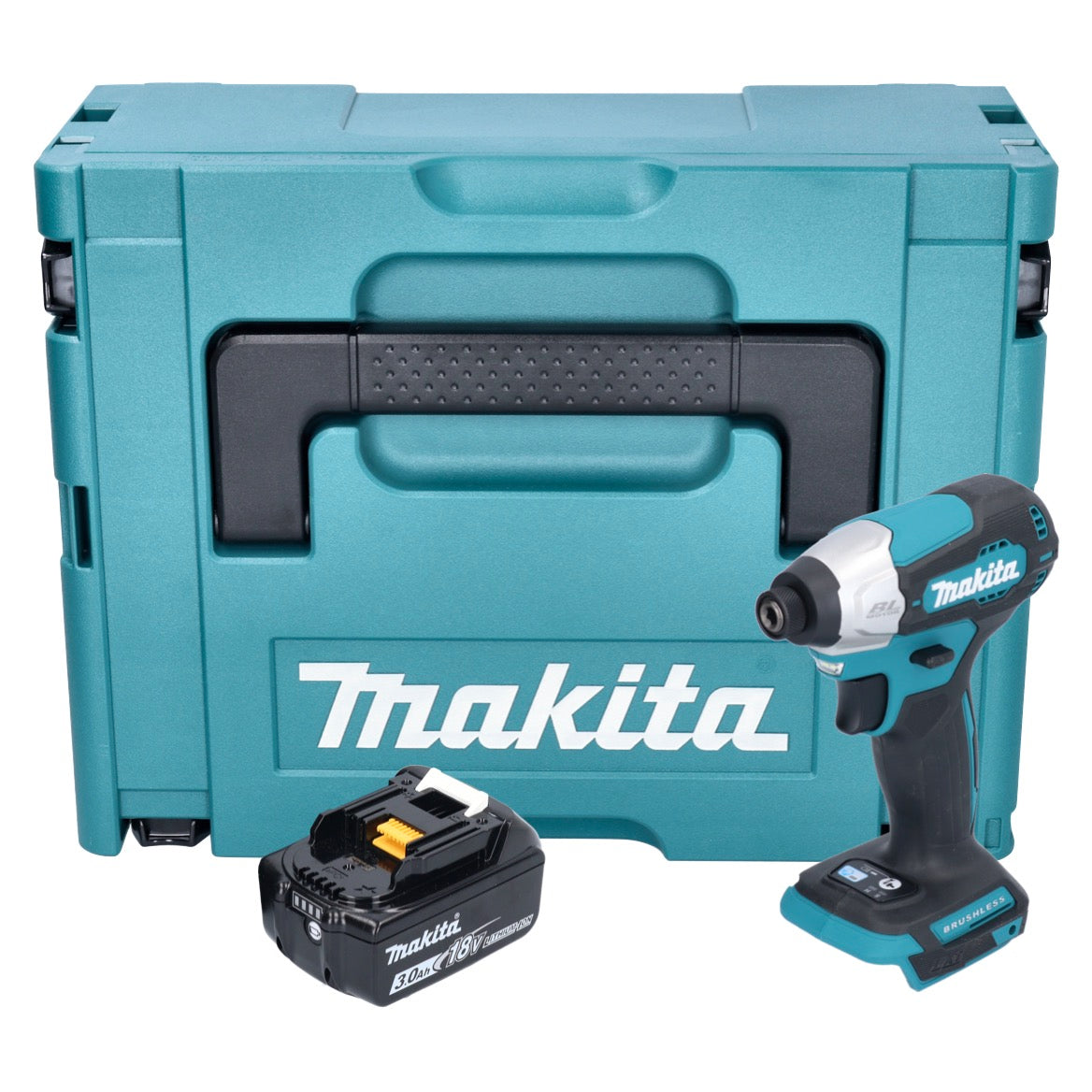 Makita DTD 157 F1J Akku Schlagschrauber 18 V 140 Nm 1/4" Brushless + 1x Akku 3,0 Ah + Makpac - ohne Ladegerät