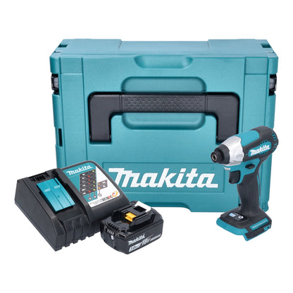 Makita DTD 157 RF1J clé à chocs sans fil 18 V 140 Nm 1/4" sans balai + 1x batterie 3,0 Ah + chargeur + Makpac