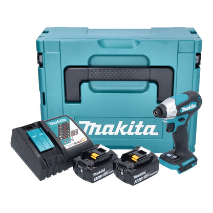 Makita DTD 157 RFJ clé à chocs sans fil 18 V 140 Nm 1/4" sans balai + 2x batterie 3,0 Ah + chargeur + Makpac