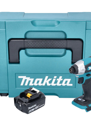 Makita DTD 157 M1J Clé à chocs sans fil 18 V 140 Nm 1/4" sans balais + 1x batterie 4,0 Ah + Makpac - sans chargeur