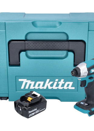 Makita DTD 157 T1J Clé à chocs sans fil 18 V 140 Nm 1/4" sans balais + 1x batterie 5,0 Ah + Makpac - sans chargeur