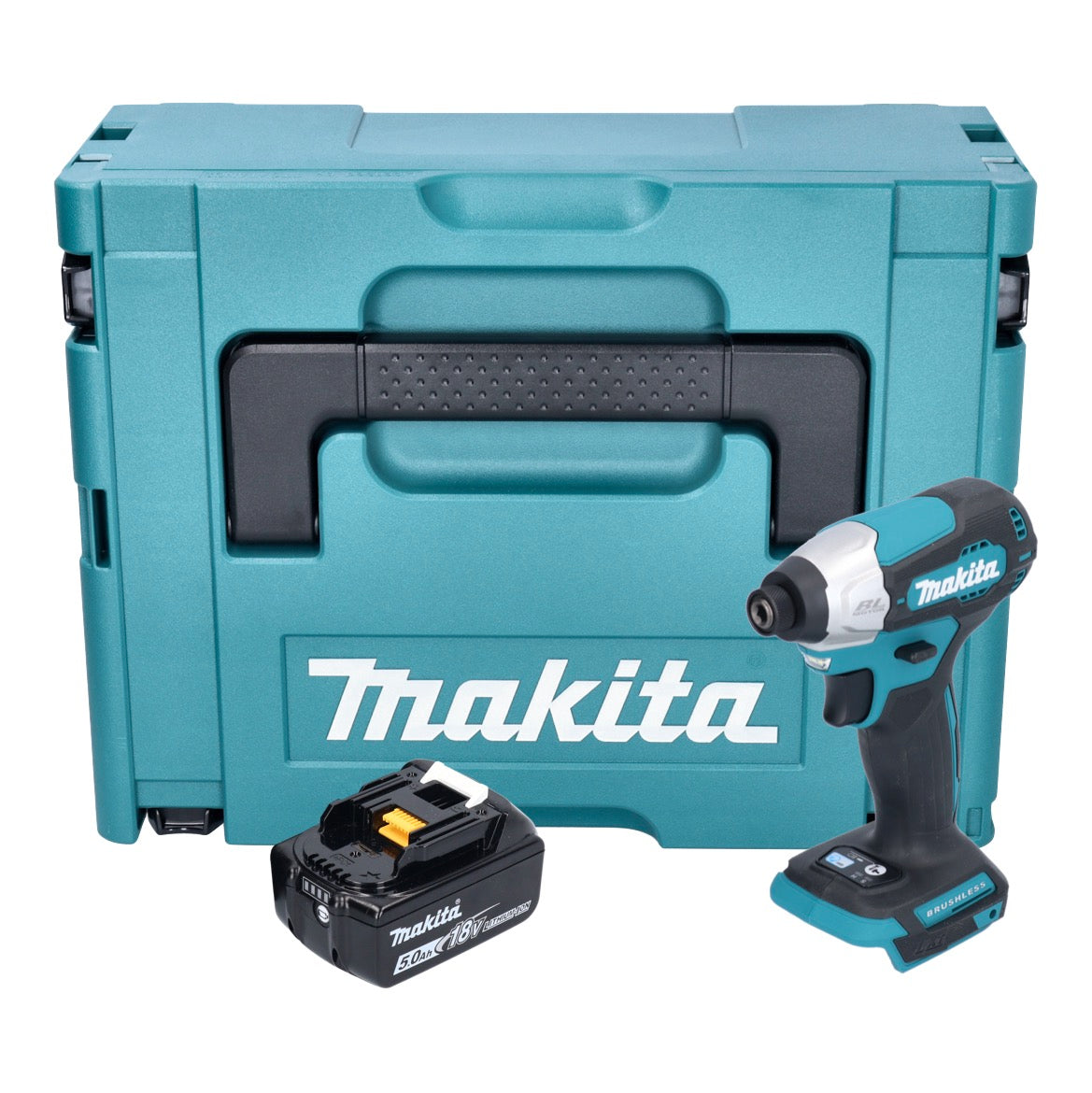 Makita DTD 157 T1J Akku Schlagschrauber 18 V 140 Nm 1/4" Brushless + 1x Akku 5,0 Ah + Makpac - ohne Ladegerät