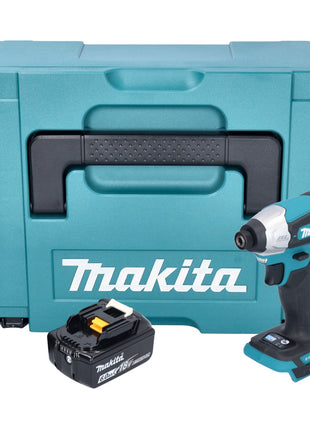 Makita DTD 157 G1J Clé à chocs sans fil 18 V 140 Nm 1/4" sans balai + 1x batterie 6,0 Ah + Makpac - sans chargeur