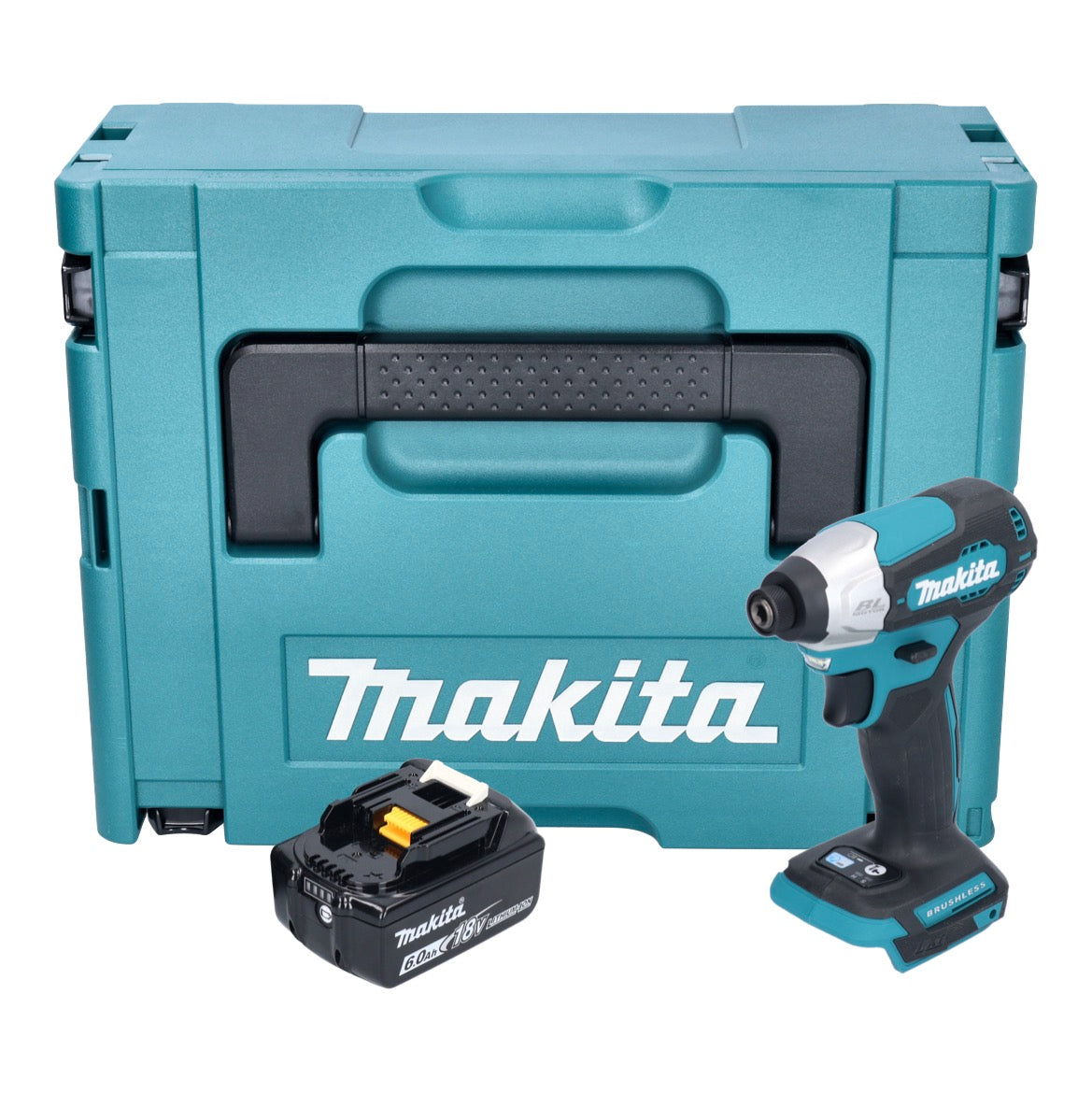 Makita DTD 157 G1J Clé à chocs sans fil 18 V 140 Nm 1/4" sans balai + 1x batterie 6,0 Ah + Makpac - sans chargeur