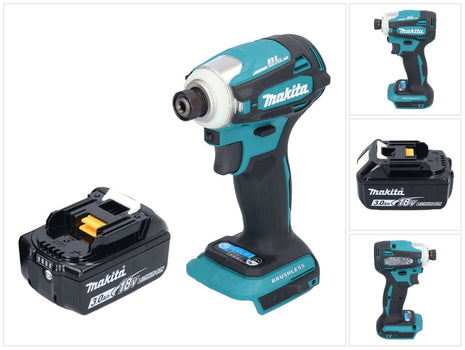 Makita DTD 172 F1 clé à chocs sans fil 18 V 180 Nm 1/4" brushless + 1x batterie 3,0 Ah - sans chargeur