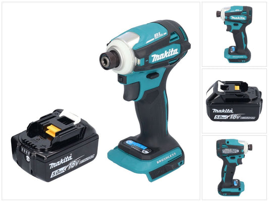 Makita DTD 172 T1 Akku Schlagschrauber 18 V 180 Nm 1/4" Brushless + 1x Akku 5,0 Ah - ohne Ladegerät