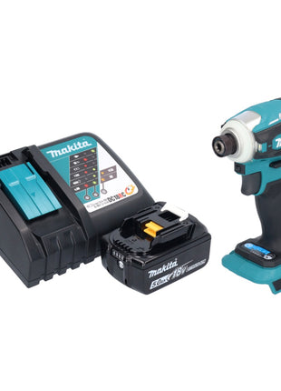 Makita DTD 172 RT1 Atornillador de impacto inalámbrico 18 V 180 Nm 1/4" sin escobillas + 1x batería 5,0 Ah + cargador