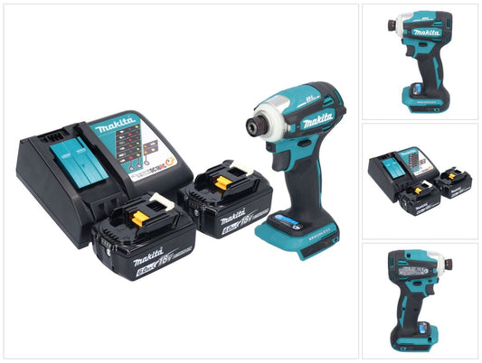 Makita DTD 172 RG Akku Schlagschrauber 18 V 180 Nm 1/4" Brushless + 2x Akku 6,0 Ah + Ladegerät