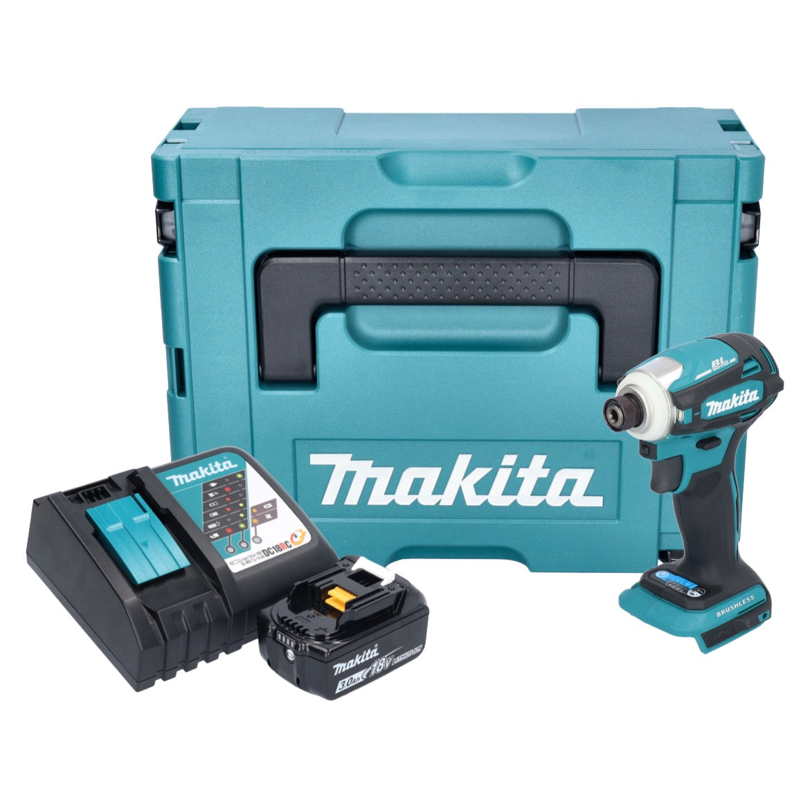 Makita DTD 172 RF1J clé à chocs sans fil 18 V 180 Nm 1/4" sans balai + 1x batterie 3,0 Ah + chargeur + Makpac