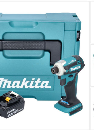 Makita DTD 172 M1J Clé à chocs sans fil 18 V 180 Nm 1/4" sans balai + 1x batterie 4,0 Ah + Makpac - sans chargeur