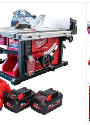 Scie sur table à batterie Milwaukee M18 FTS210-802B 18 V 210 mm sans balais + 2x batteries 8,0 Ah + chargeur