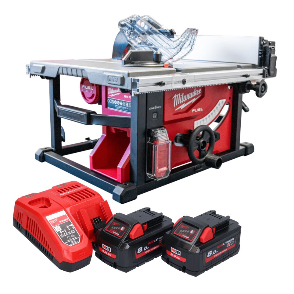 Scie sur table à batterie Milwaukee M18 FTS210-802B 18 V 210 mm sans balais + 2x batteries 8,0 Ah + chargeur